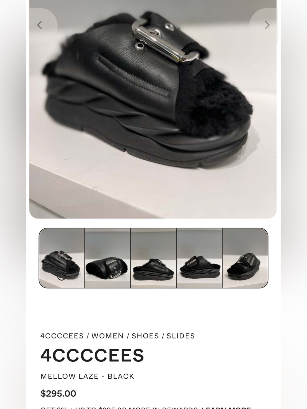 New $295 Mellow Shearling Laze Slide Black Nappa Well Heeled sz 38 fur slides - Picture 2 of 5